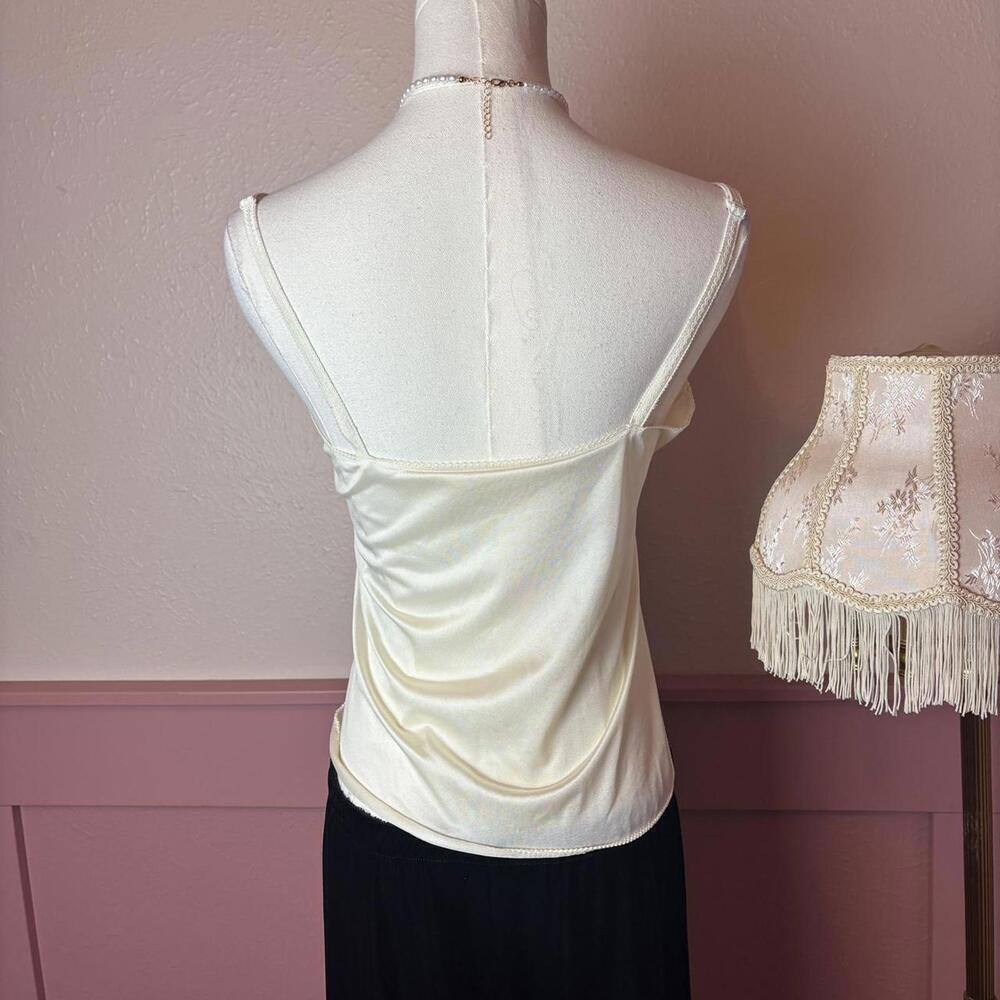 fairy coquette dreamy vtg babydoll lace cami top ILGWU sz 34 antron nylon - Picture 4 of 8